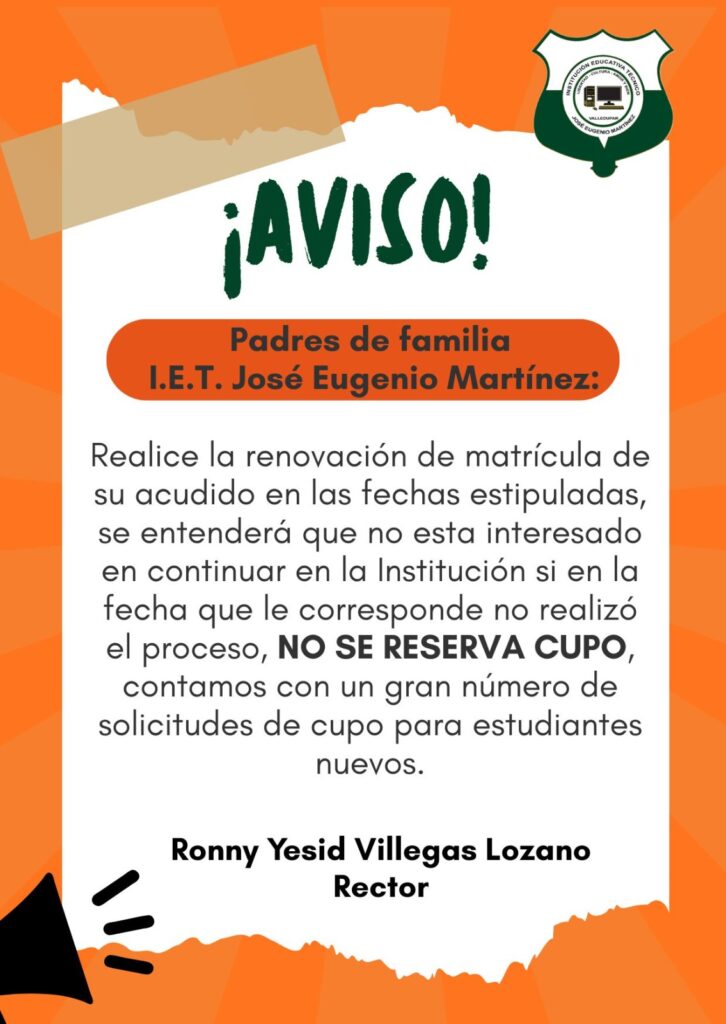 AVISO INFORMATIVO CUPOS